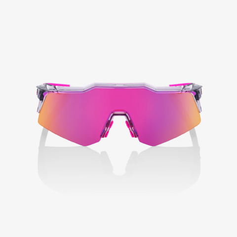 100% Speedcraft XS (extra small) Tokyo Night Polished Translucent Grey/ Purple Multilayer Mirror Lens + Clear Lens