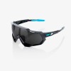 100% Speedtrap Polished Black Graphic/ Black Mirror Lens + Clear Lens