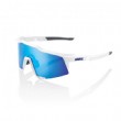 100% Speedcraft Matte White/ HiPER Blue Multilayer Mirror Lens + Clear Lens