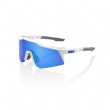 100% Speedcraft XS (extra small) Matte White/ Blue Multilayer Mirror Lens + Clear Lens