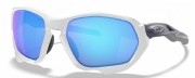 Oakley Custom Plazma Matte White Navy Blue/ Prizm Sapphire