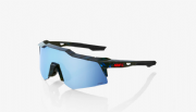 100% Speedcraft XS (extra small) Black Holographic/ HiPER Blue Multilayer Mirror Lens + Clear Lens