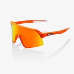 100% S3 Soft Tact Neon Orange/ Hiper Red Multilayer Mirror Lens + Clear Lens
