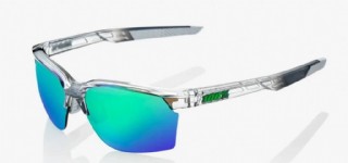 100% Sportcoupe Polished Translucent Grey/ Green MultiLayer Mirror & Clear lens  