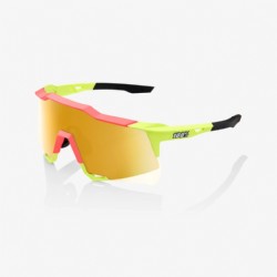 100% Speedcraft Matte Washed Out Neon Yellow/ Flash Gold Mirror Lens