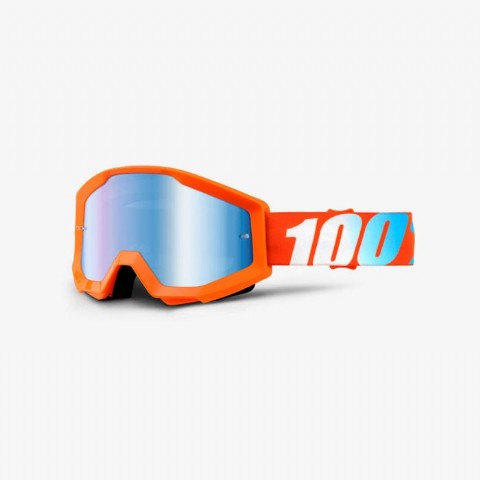 100% Strata Goggle Orange/ Mirror Blue