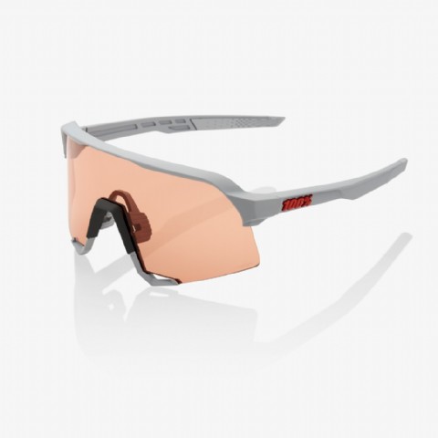 100% S3 Soft Tact Stone Grey/ HiPER® Coral Lens + Clear Lens