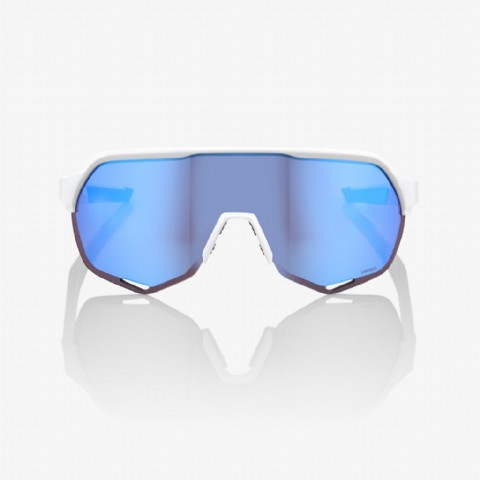 100% S2 Matte White/ Hiper Blue Multilayer Mirror Lens + Clear Lens