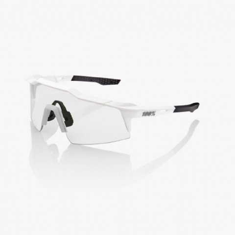 100% Speedcraft SL Matte White/ HiPER Silver Mirror Lens + Clear Lens