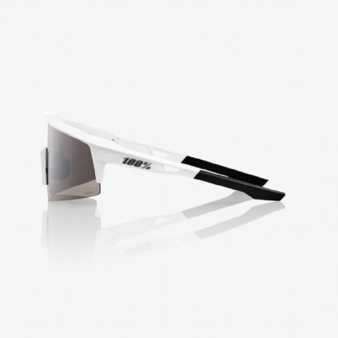 100% Speedcraft SL Matte White/ HiPER Silver Mirror Lens + Clear Lens