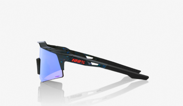 100% Speedcraft XS (extra small) Black Holographic/ HiPER Blue Multilayer Mirror Lens + Clear Lens