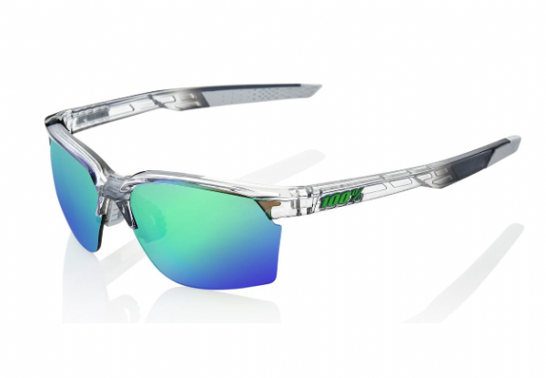 100% SportCoupe Polished Trans. Crystal Grey/Green Multilayer Mirror Lens